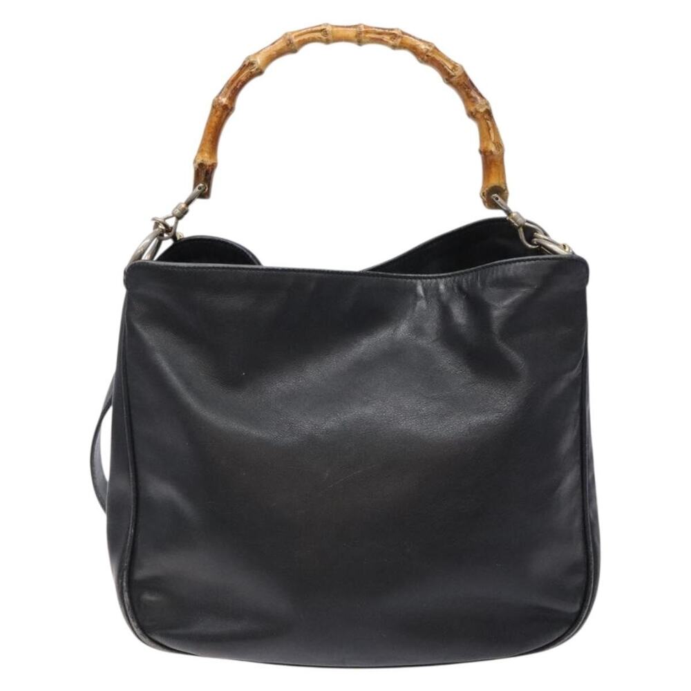 Gucci Bamboo Leather Handbag Black